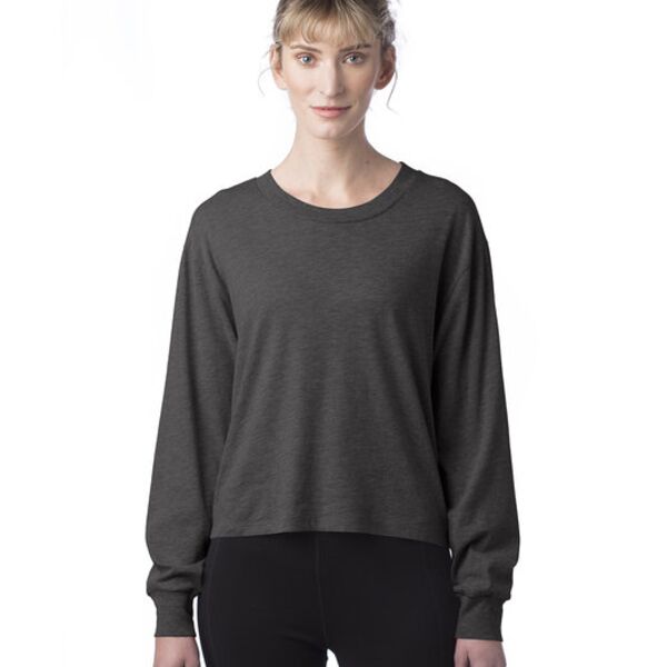 Ladies' Main Stage Long-Sleeve CVC Cropped T-Shirt Thumbnail